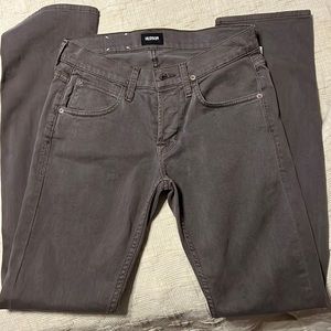 Hudson Byron straight Leg mid rise button up jeans size 29in hunter green color